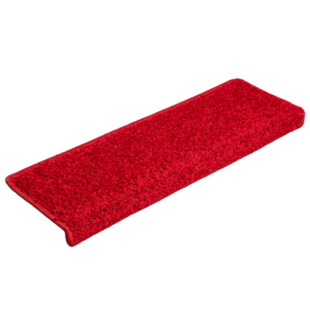 vidaXL Tapis d'escalier 10 pcs 65x21x4 cm Rouge