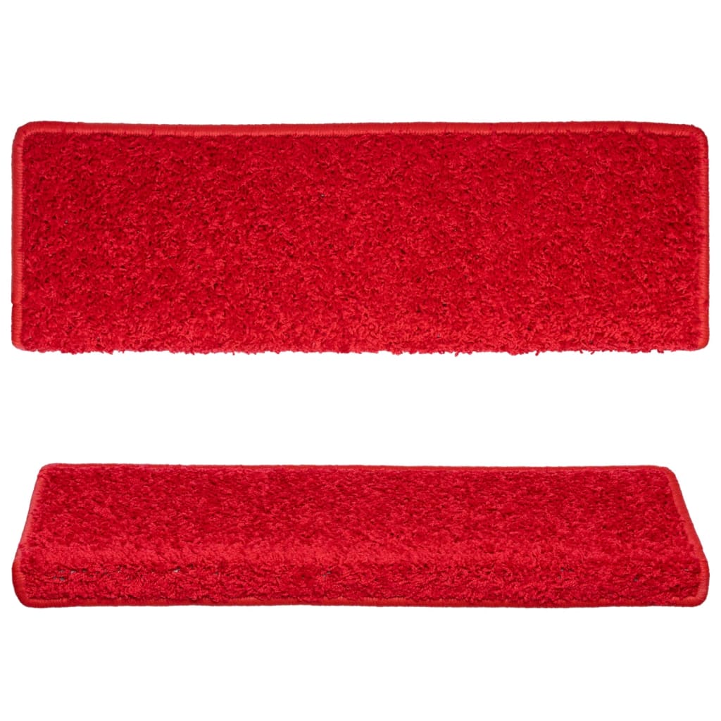 vidaXL Tapis d'escalier 10 pcs 65x21x4 cm Rouge