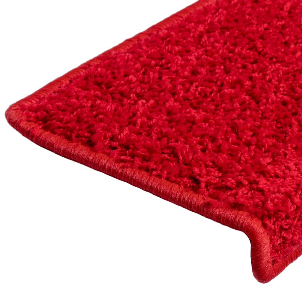 vidaXL Tapis d'escalier 10 pcs 65x21x4 cm Rouge