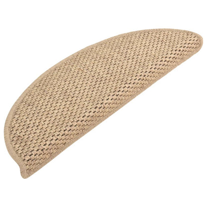 vidaXL Tapis d'escalier autocollants 15 pcs 56x17x3 cm Sable