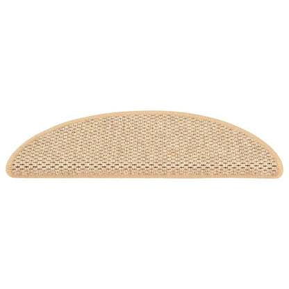 vidaXL Tapis d'escalier autocollants 15 pcs 56x17x3 cm Beige clair