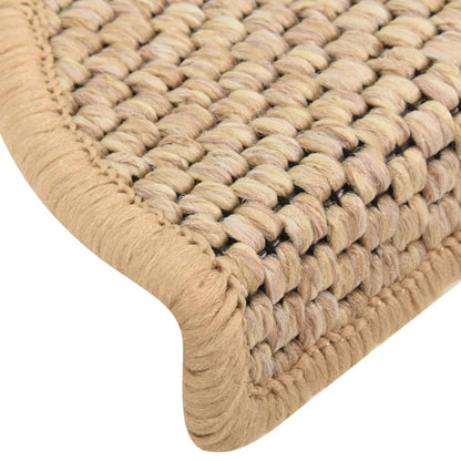 vidaXL Tapis d'escalier autocollants 15 pcs 56x17x3 cm Beige clair