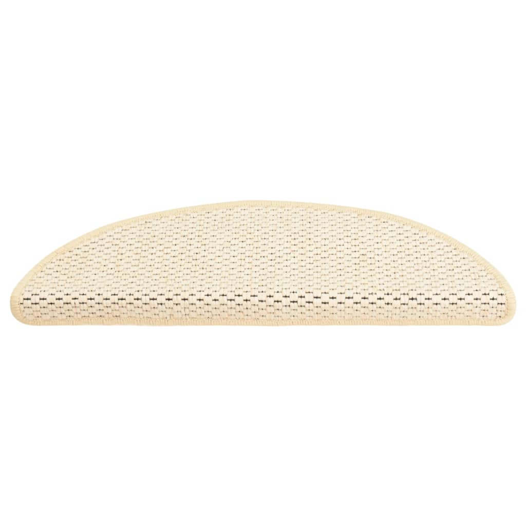 vidaXL Tapis d'escalier autocollants 15 pcs 56x17x3 cm Crème