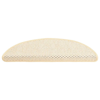 vidaXL Tapis d'escalier autocollants 15 pcs 56x17x3 cm Crème