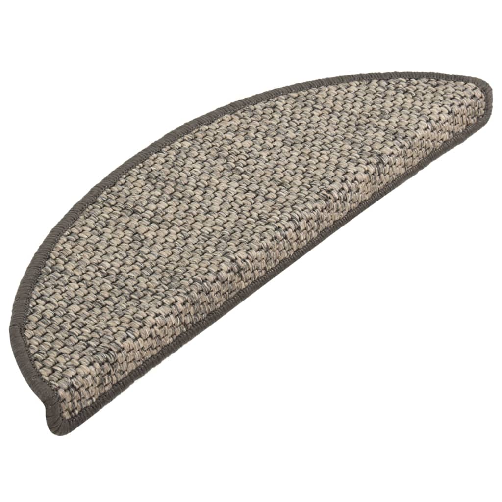 vidaXL Tapis d'escalier autocollants 15 pcs 65x21x4 cm Anthracite