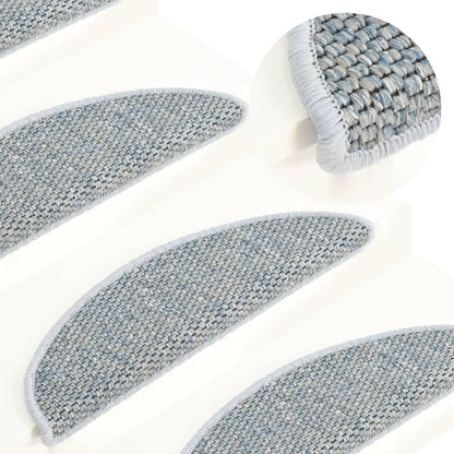 vidaXL Tapis d'escalier autocollants 15 pcs 65x21x4 cm Bleu
