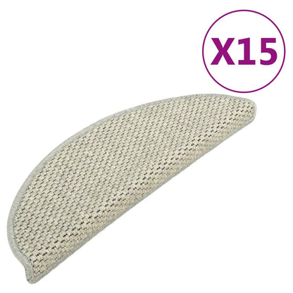 vidaXL Tapis d'escalier autocollants 15 pcs 65x21x4 cm Gris