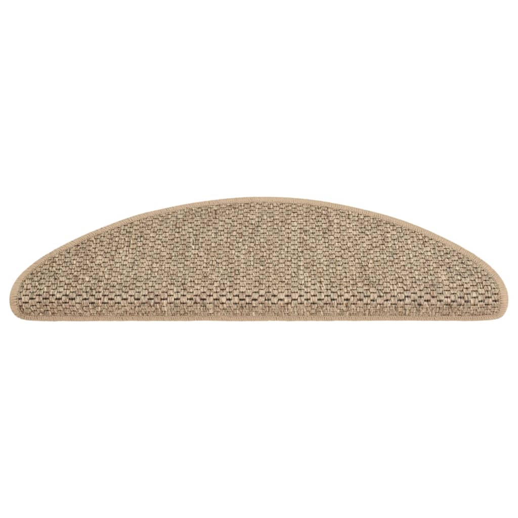vidaXL Tapis d'escalier autocollants 15 pcs 65x21x4 cm Beige foncé