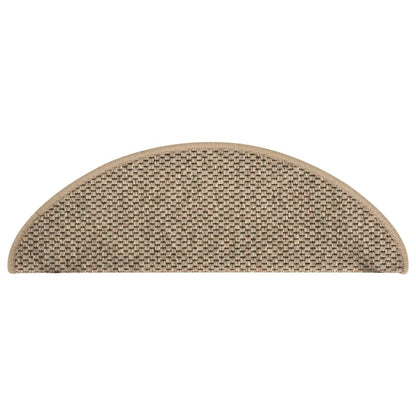 vidaXL Tapis d'escalier autocollants 15 pcs 65x21x4 cm Beige foncé