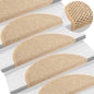 vidaXL Tapis d'escalier autocollants 15 pcs 65x21x4 cm Beige clair