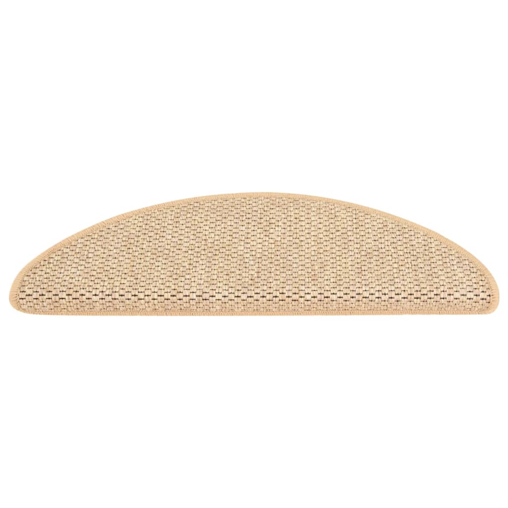 vidaXL Tapis d'escalier autocollants 15 pcs 65x21x4 cm Beige clair