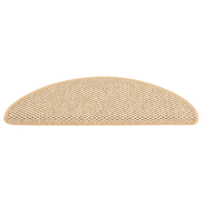 vidaXL Tapis d'escalier autocollants 15 pcs 65x21x4 cm Beige clair