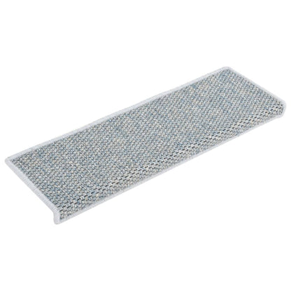 vidaXL Tapis d'escalier autocollants 15 pcs 65x21x4 cm Bleu