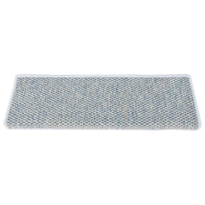 vidaXL Tapis d'escalier autocollants 15 pcs 65x21x4 cm Bleu