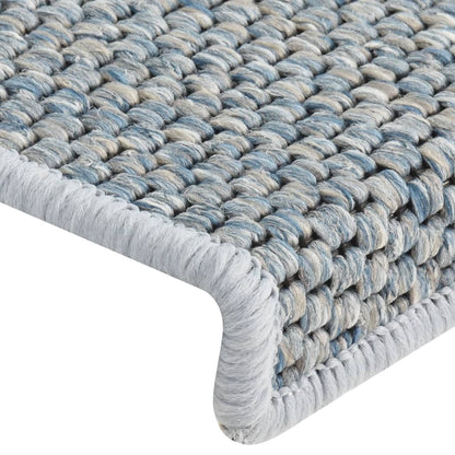vidaXL Tapis d'escalier autocollants 15 pcs 65x21x4 cm Bleu