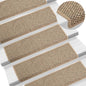 vidaXL Tapis d'escalier autocollants 15 pcs 65x21x4 cm Beige foncé