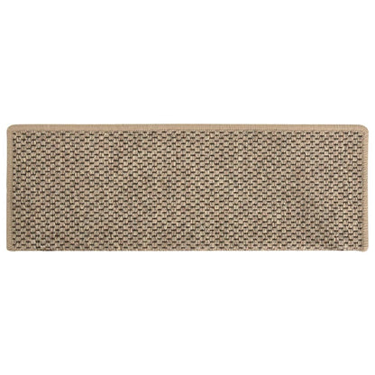 vidaXL Tapis d'escalier autocollants 15 pcs 65x21x4 cm Beige foncé