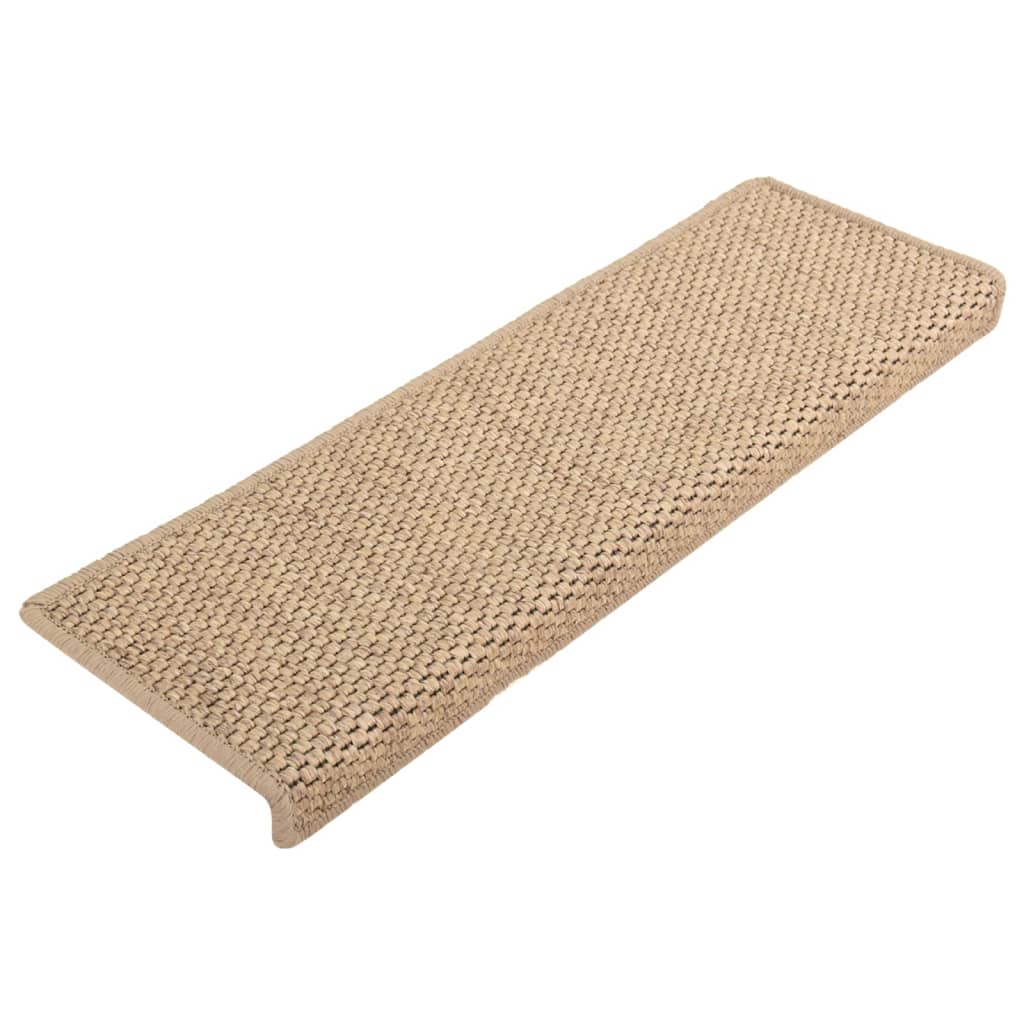 vidaXL Tapis d'escalier autocollants 15 pcs 65x21x4 cm Sable