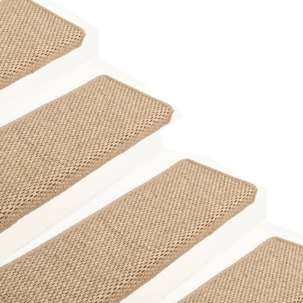 vidaXL Tapis d'escalier autocollants 15 pcs 65x21x4 cm Sable