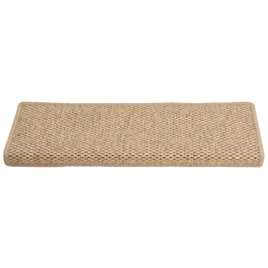 vidaXL Tapis d'escalier autocollants 15 pcs 65x21x4 cm Sable