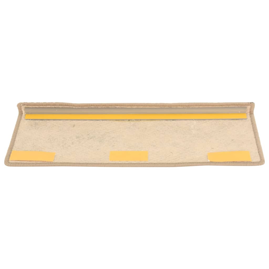 vidaXL Tapis d'escalier autocollants 15 pcs 65x21x4 cm Sable