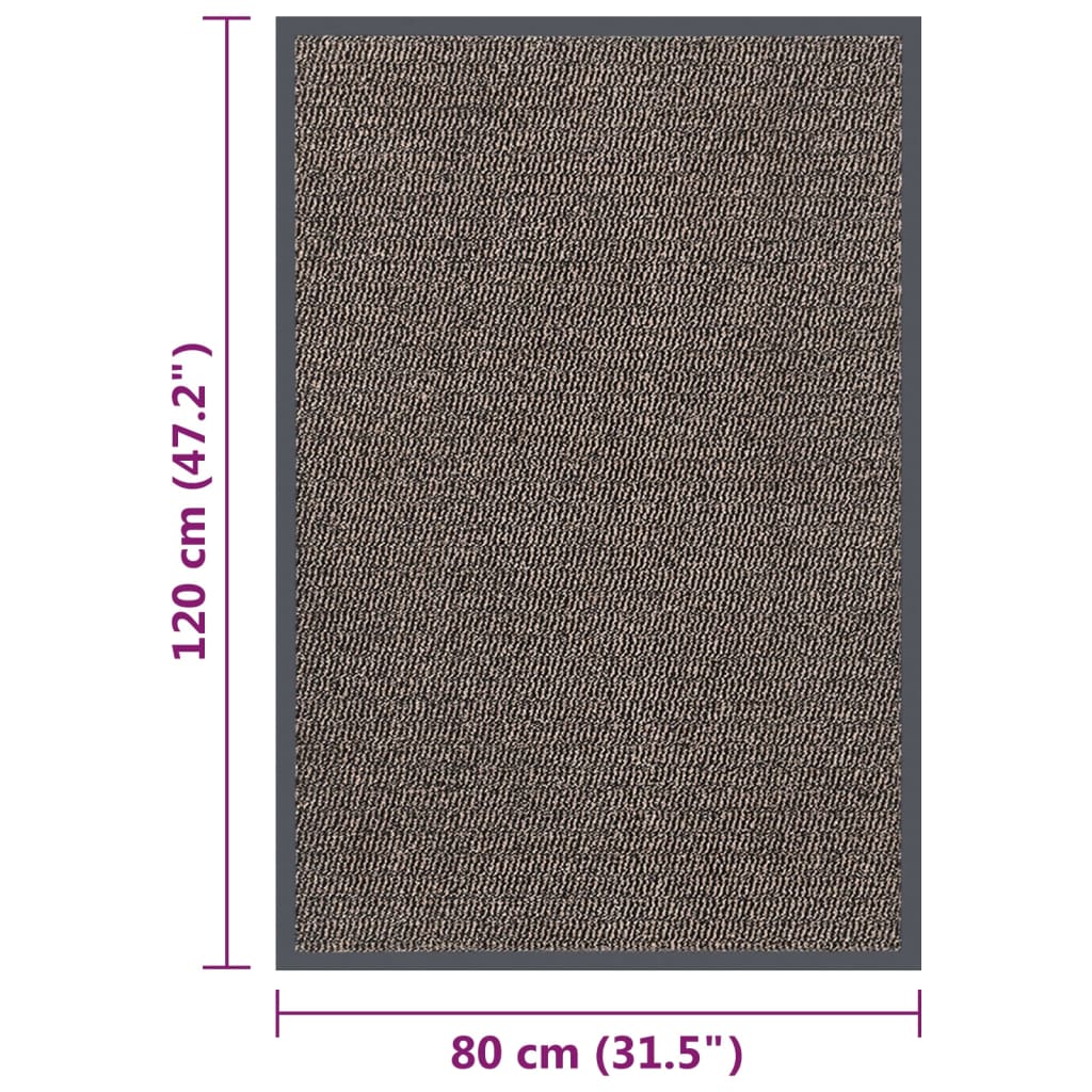 vidaXL Paillasson touffeté 80x120 cm Marron foncé