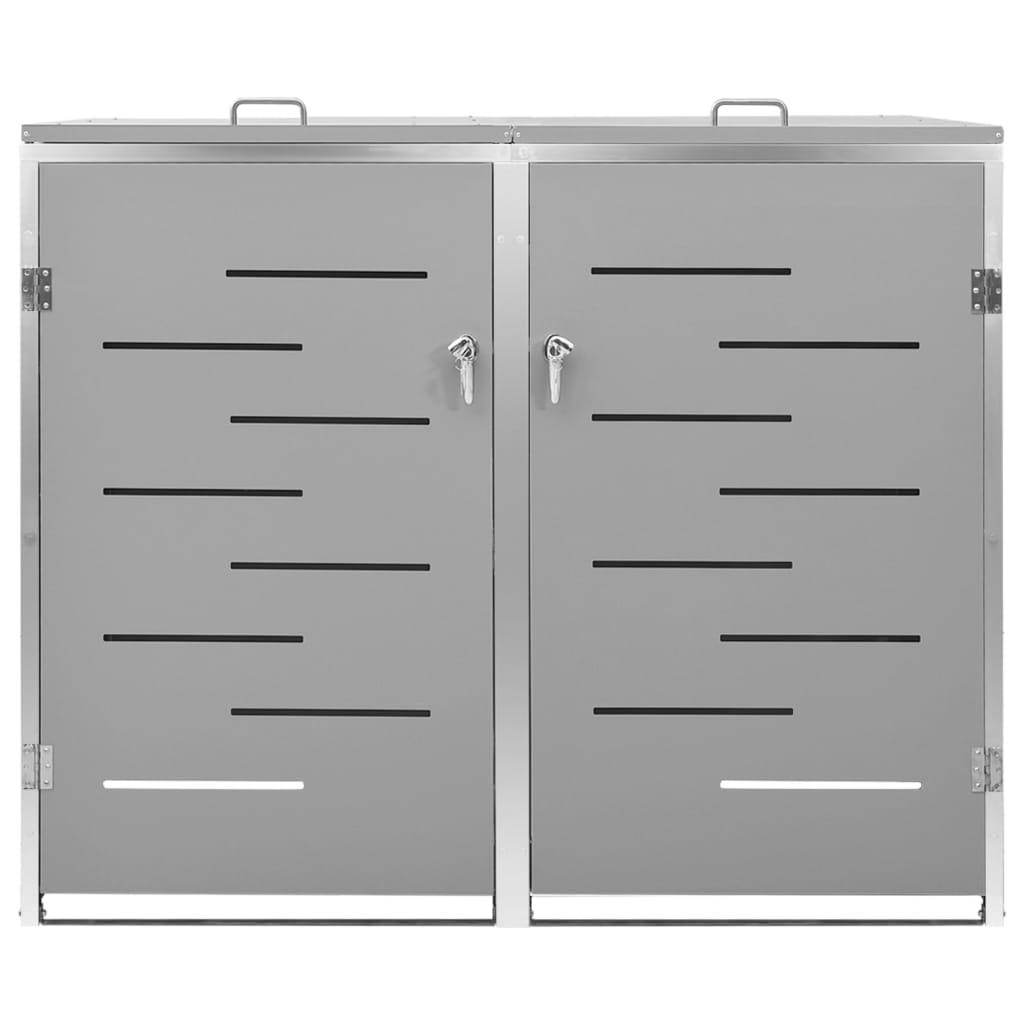 vidaXL Abri pour deux poubelles 138x77,5x112,5 cm Inox