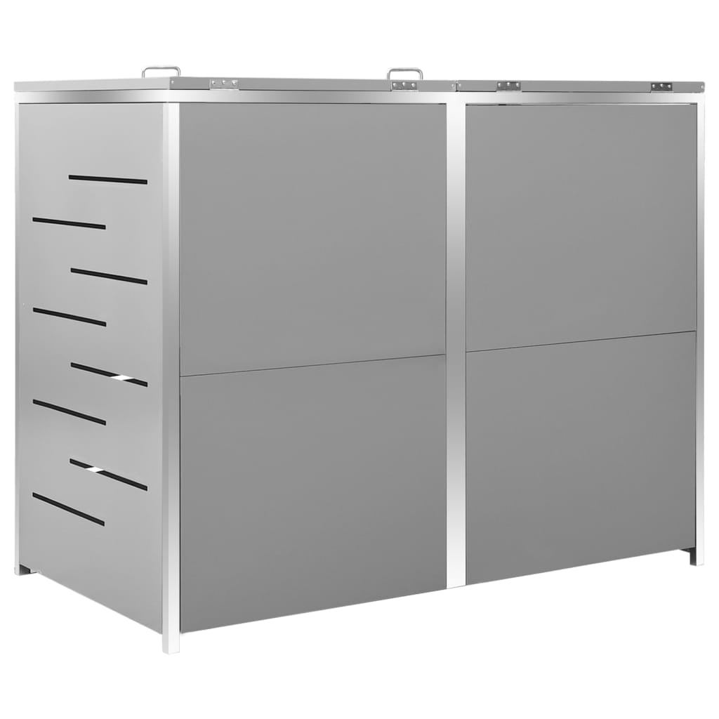 vidaXL Abri pour deux poubelles 138x77,5x112,5 cm Inox