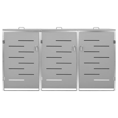 vidaXL Abri pour trois poubelles 207x77,5x112,5 cm Inox