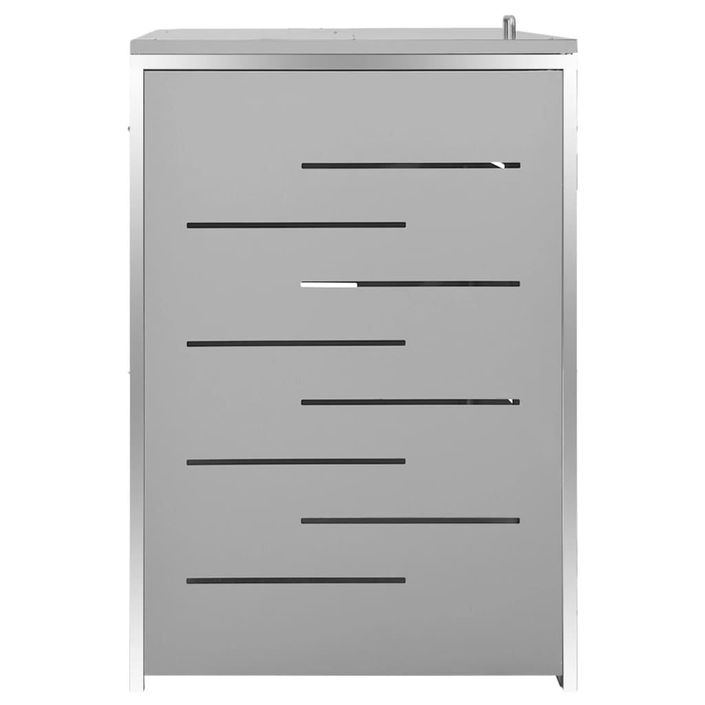 vidaXL Abri pour trois poubelles 207x77,5x112,5 cm Inox