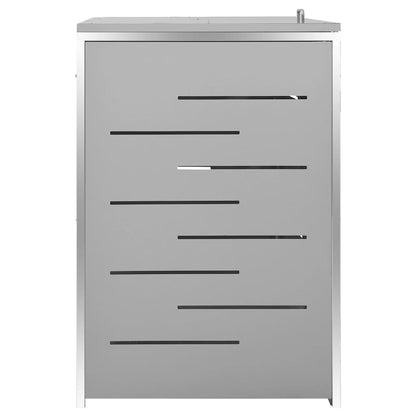 vidaXL Abri pour quatre poubelles 276,5x77,5x112,5 cm Inox