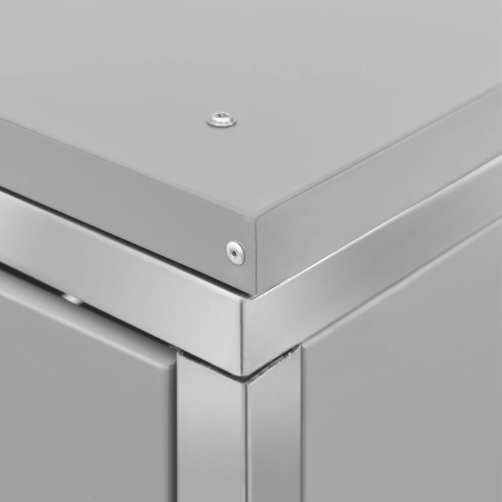 vidaXL Abri pour quatre poubelles 276,5x77,5x112,5 cm Inox