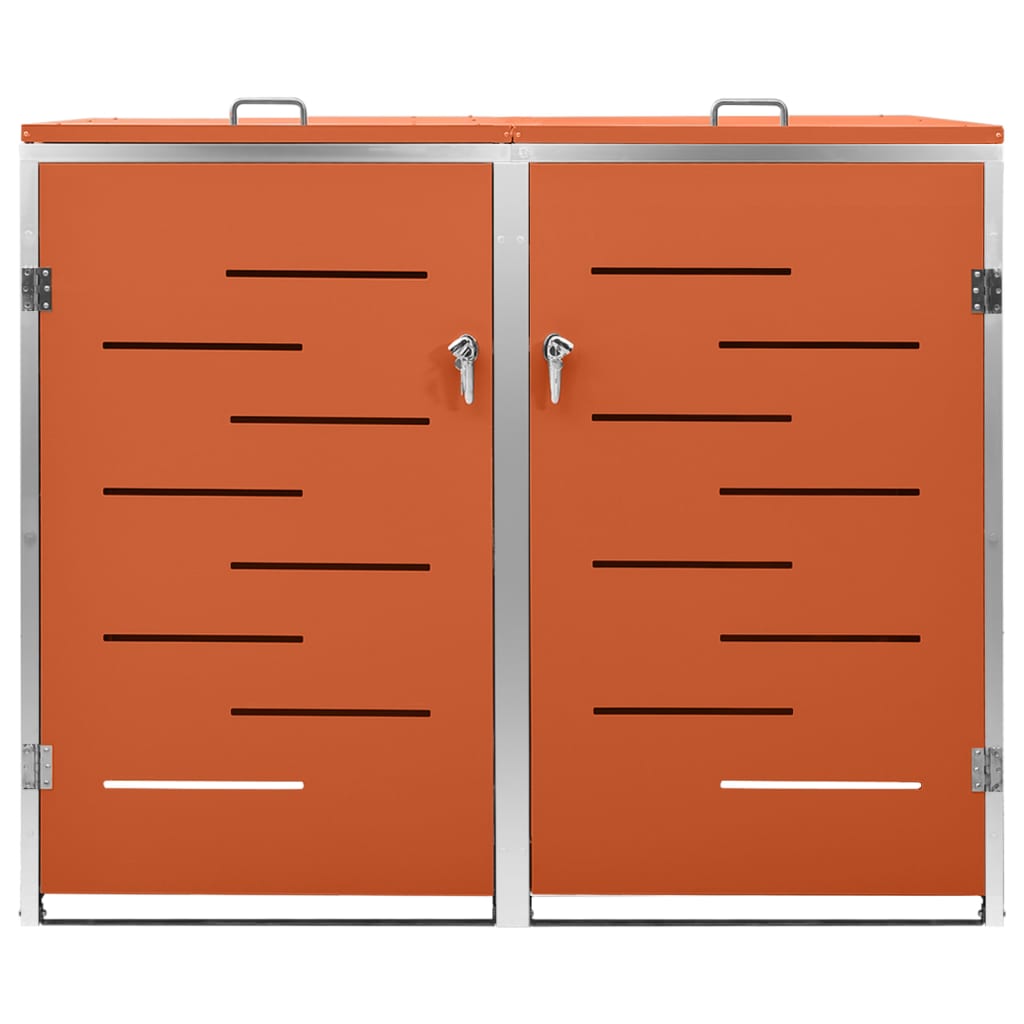 vidaXL Abri pour deux poubelles 138x77,5x112,5 cm Inox