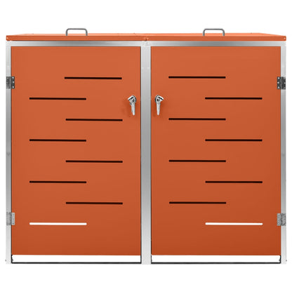 vidaXL Abri pour deux poubelles 138x77,5x112,5 cm Inox
