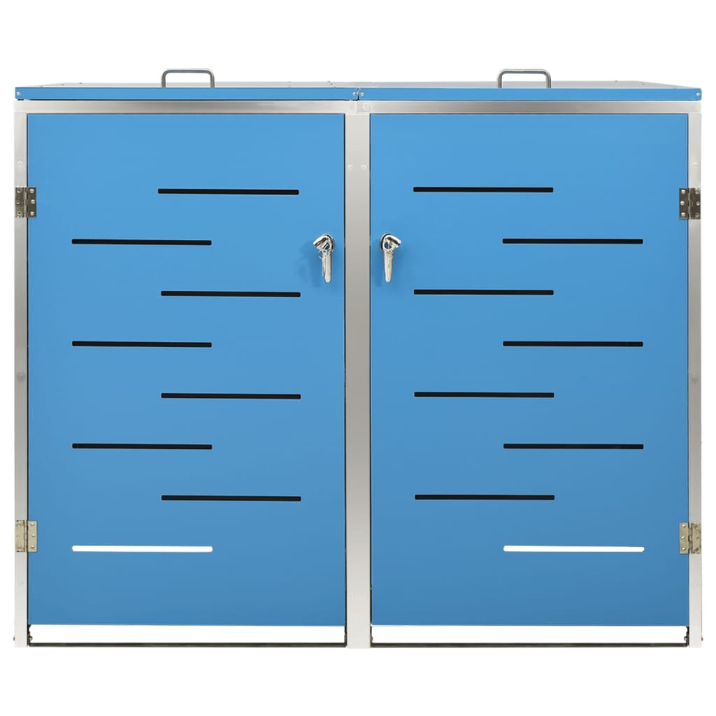 vidaXL Abri pour deux poubelles 138x77,5x115,5 cm Inox