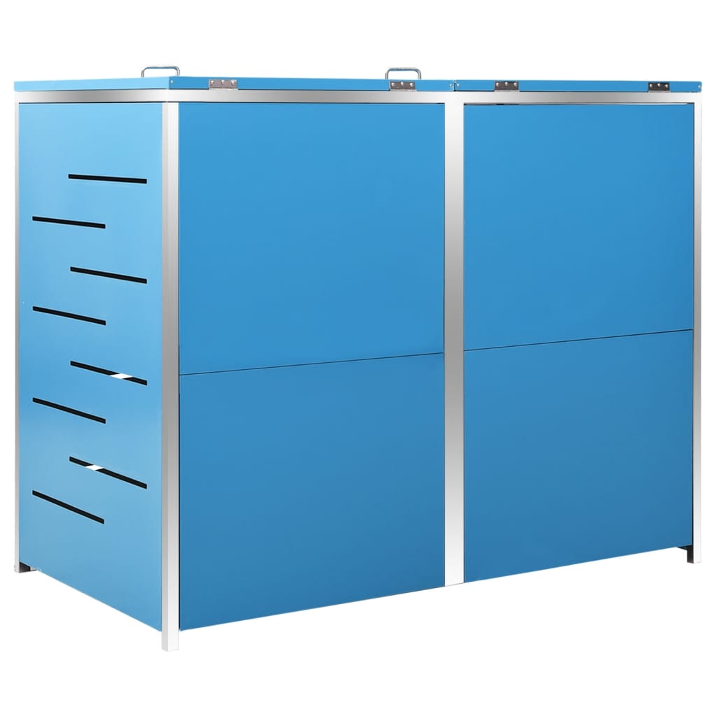 vidaXL Abri pour deux poubelles 138x77,5x115,5 cm Inox