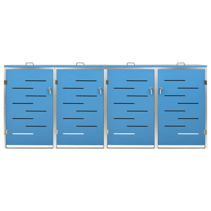 vidaXL Abri pour quatre poubelles 276,5x77,5x112,5 cm Inox