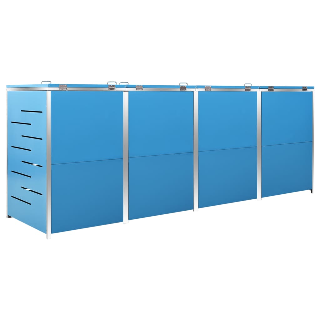 vidaXL Abri pour quatre poubelles 276,5x77,5x112,5 cm Inox