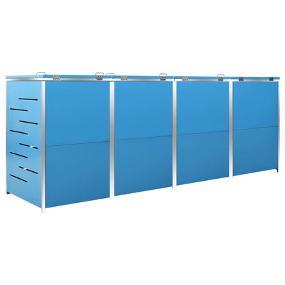 vidaXL Abri pour quatre poubelles 276,5x77,5x112,5 cm Inox