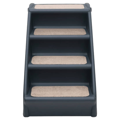 vidaXL Escalier pliable à 4 marches pour chiens Gris foncé