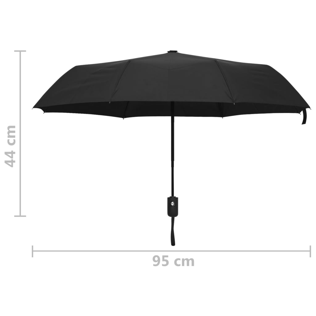 vidaXL Parapluie pliable automatique Noir 95 cm