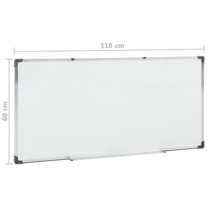 vidaXL Tableau blanc magnétique Blanc 110x60 cm Acier