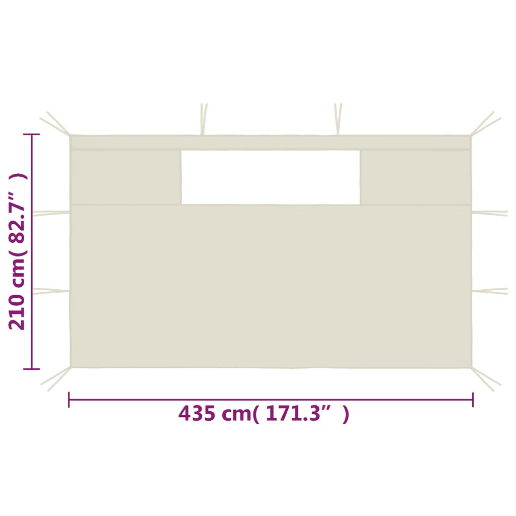 vidaXL Parois latérales de belvédère avec fenêtres 2 pcs Crème