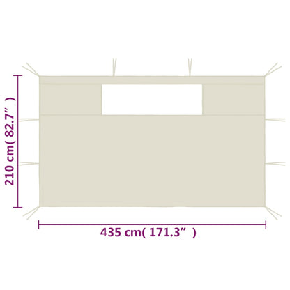 vidaXL Parois latérales de belvédère avec fenêtres 2 pcs Crème