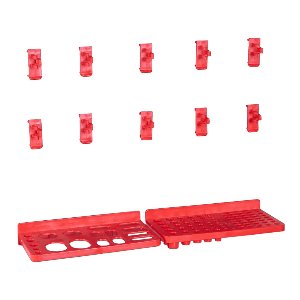 vidaXL Kit de bacs de stockage et panneaux muraux 103pcs rouge et noir