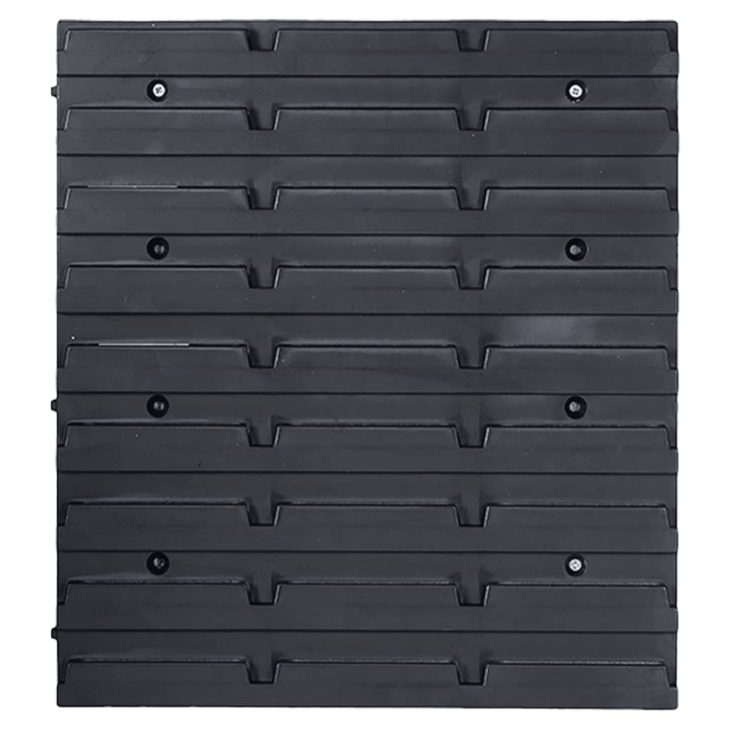vidaXL Kit de bacs de stockage et panneaux muraux 103pcs rouge et noir
