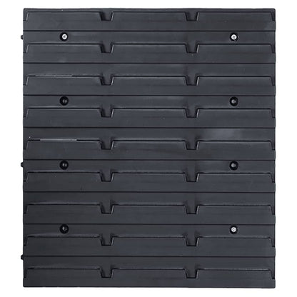 vidaXL Kit de bacs de stockage et panneaux muraux 103pcs rouge et noir