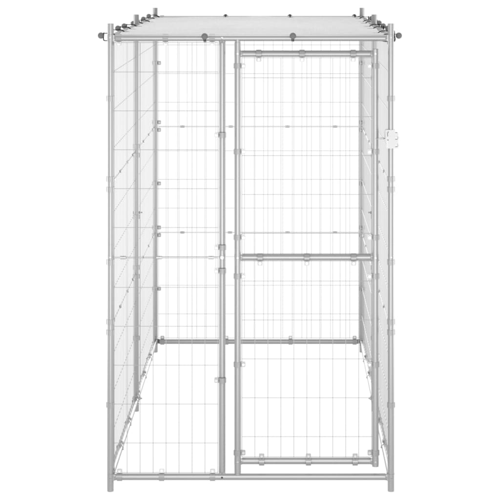 vidaXL Chenil extérieur Acier galvanisé avec toit 110x220x180 cm