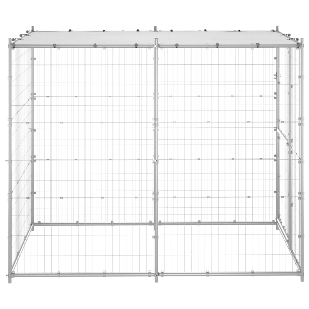 vidaXL Chenil extérieur Acier galvanisé avec toit 110x220x180 cm