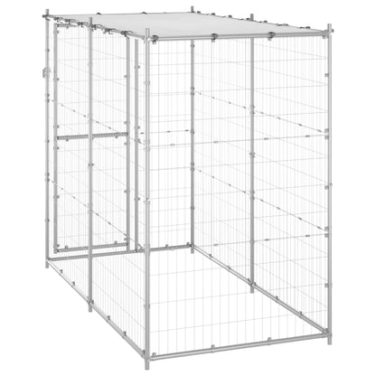 vidaXL Chenil extérieur Acier galvanisé avec toit 110x220x180 cm